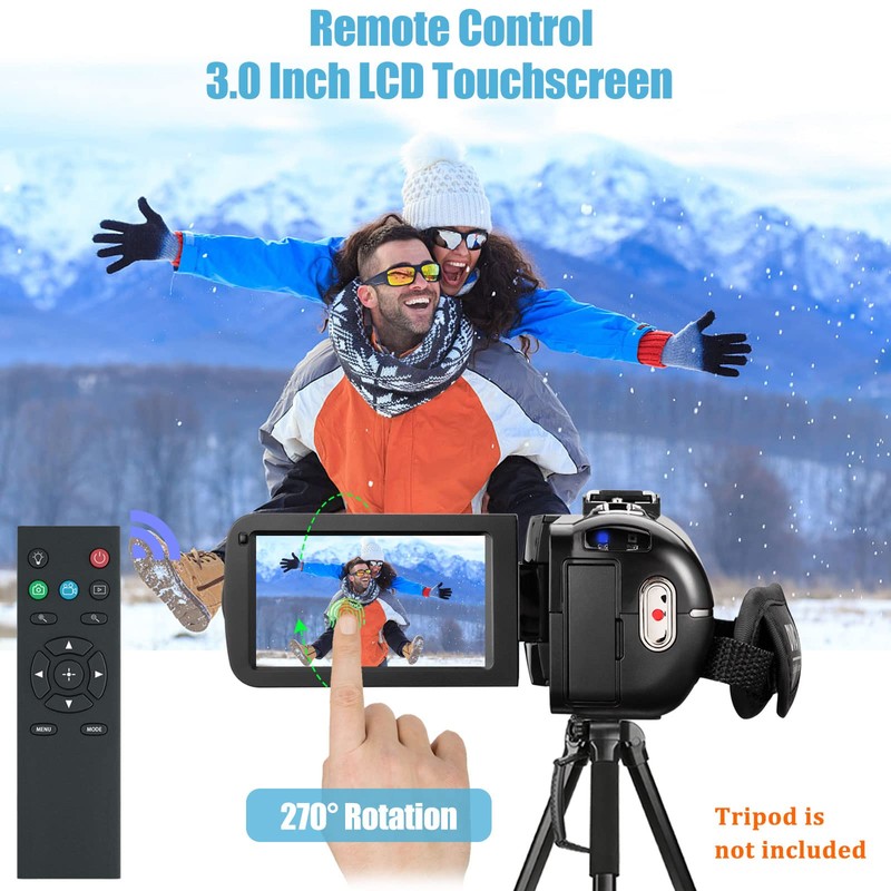 CAMKORY Video Camera Camcorder FHD 2.7K IR Night Vision Kmera