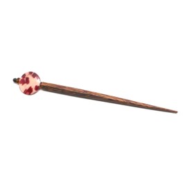 Handmade Y2K Vintage Single Hair Chopstick Mother-of-Pearl Shell Disk Painted Leopard Pattern OOAK