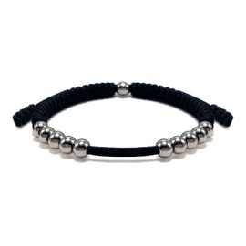 LAMIBEE Premium Golf Stainless Steel 10 Bead Score Counter Bracelet, Golf Stroke Count Bracelet, Resizable Easy Adjust Golf Round Scoring Tracker, Durable Stylish Golf Accessory (Black)