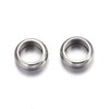 500Pcs Large Hole Stainless Steel Flat Round Ring Spacer Beads