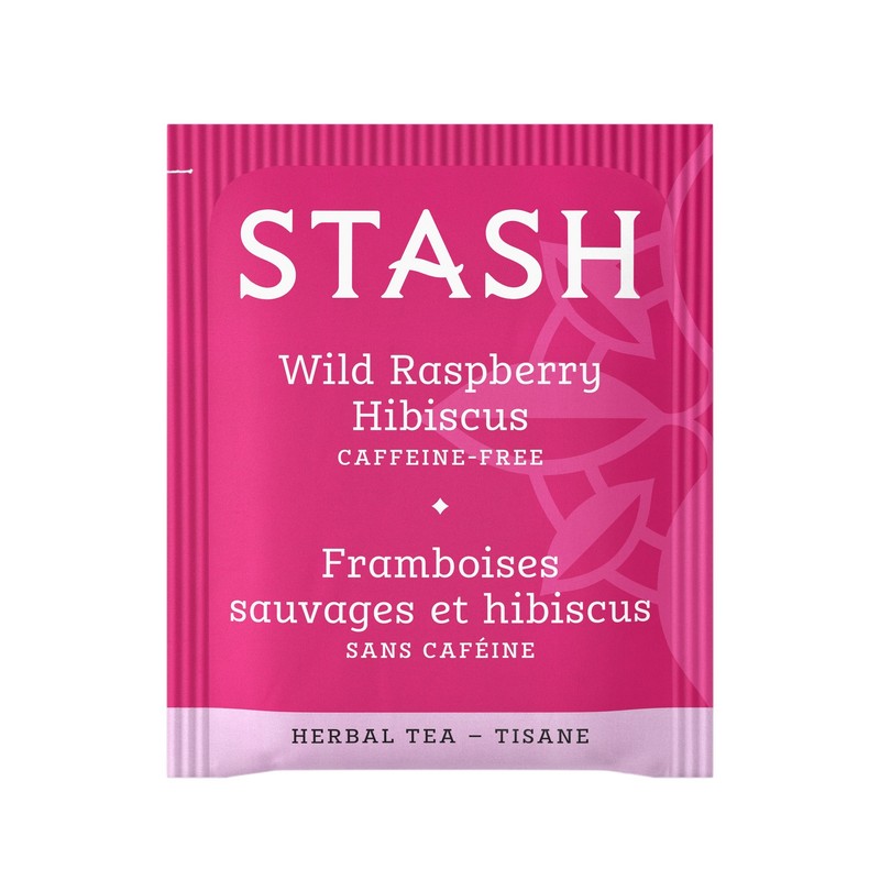 Stash Tea Wild Raspberry Hibiscus Herbal Tea - Naturally Caffeine