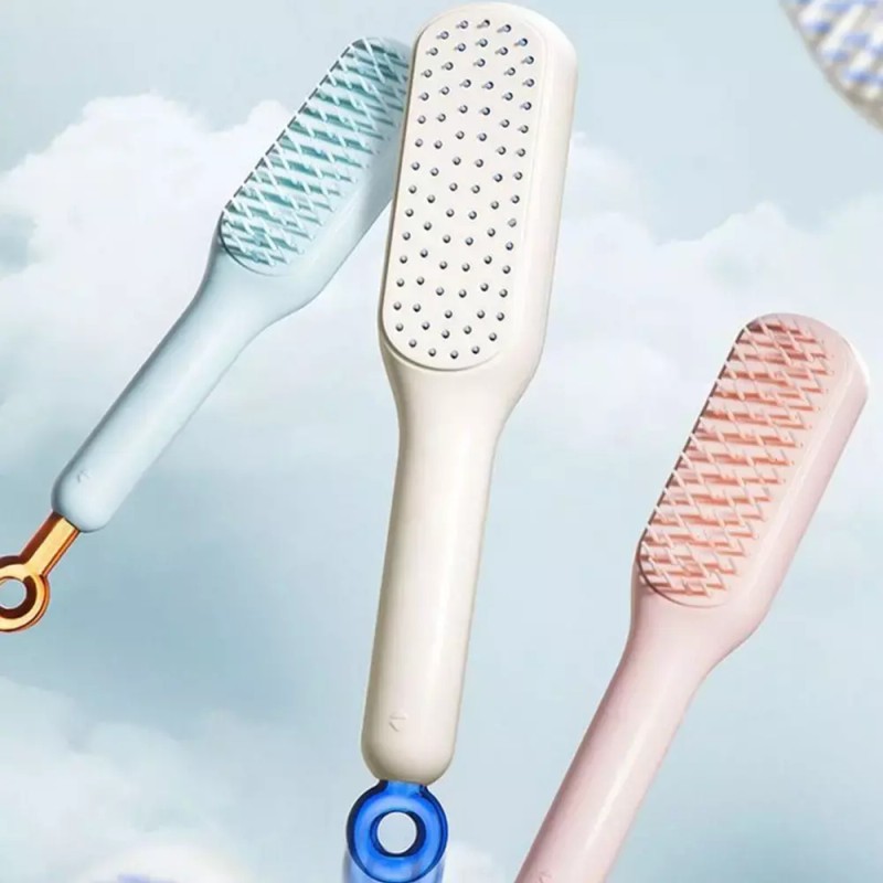WLQ 헤어 볼륨 패들 브러쉬 자동청소 머리 빗 M12753 WLQ1+2pcJ