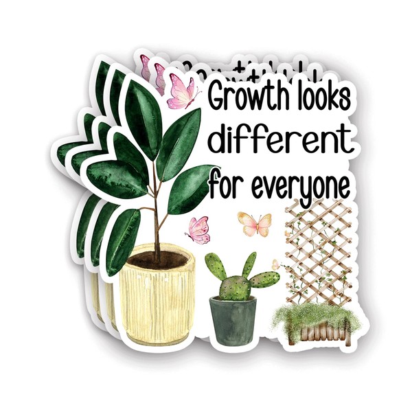 (3Pcs) Growth Looks Different for Everyone Sticker Funny Sayings Plant