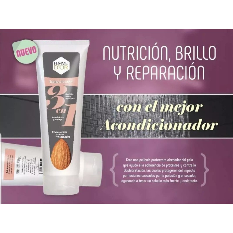 Femme D´or Acondicionador Femme D'or 250gr Caja X12 Pzs