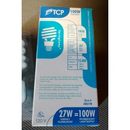 TCP 27W Compact Fluorescent Light Bulb 1850 Lumens E26 Med Base 28027M