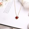 BelleVive 18K Carnelian Crystal Heart Pendant Necklace, Gifts for Women