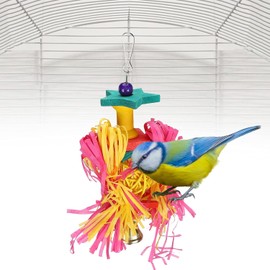 01 Juguete triturador de Loros, Juguete Colgante de forrajeo Juguete triturador de Loros Colorido para Entrenamiento de pájaros pequeños