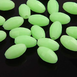 OROOTL Glow Beads Fishing Saltwater, 100pcs Hard Plastic Luminous Fishing Beads Green White Fish Beads Assortment Oval Egg Bead Lures Sea Fishing Tool