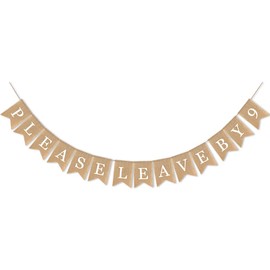 SWYOUN Burlap Please Leave By 9 Banner Housewarming Party Supplies Birthday Party Garland Decoration