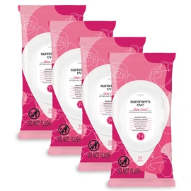 Summer's Eve Sheer Floral Daily Refreshing Feminine Wipes, Removes Odor, pH balanced, 32 Count, 4 Pack