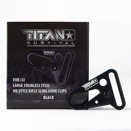 TITAN Survival Stainless Steel HK-Style Snap Hook Clips, 5-Pack