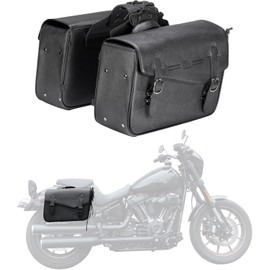 KEMIMOTO Motorcycle Saddlebags Large Capacity 36L Saddle Bags Leather Luggage Bag for Sportster Softail Dyna V-star Shadow Road King Universal Pair