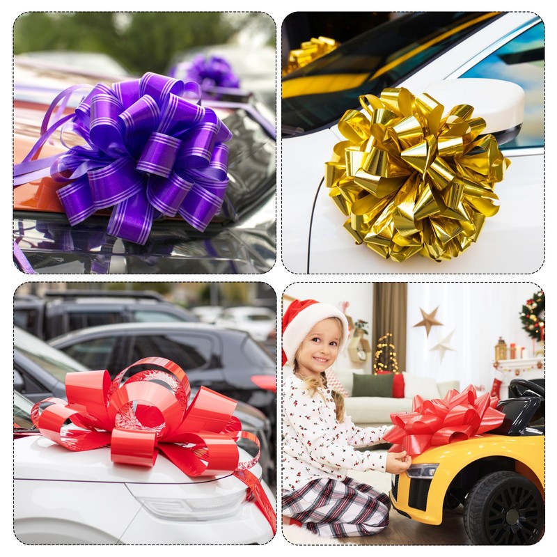 sourcing map 20pcs 6 Inch Metallic Large Big Pull Bow