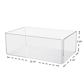 Marketing Holders 10"W x 3"H Storage Bin Office Retail Rack Cubby Tray Clear Slot Food Tray Decor Indoor Home Office Store Use Accessories Organizer