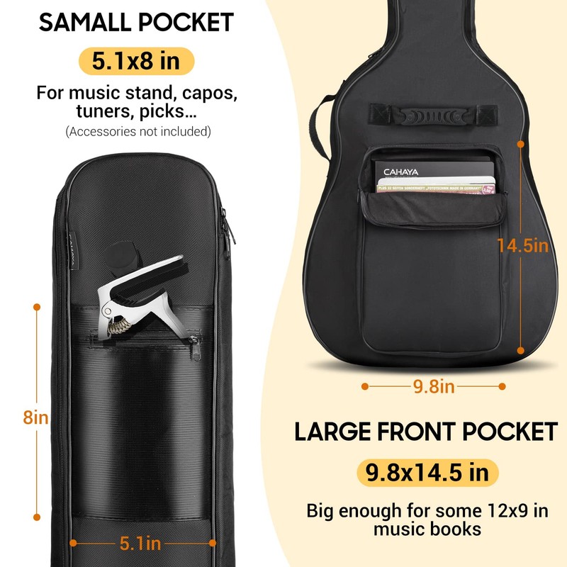 CAHAYA Guitar Bag Gig Bag Padded Backpack Oxford Cloth Water-Resistant