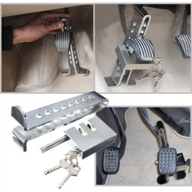 Unbranded Stainless Steel Brake Pedal Lock Security Car Auto Clutch Lock Anti-theft 3Key/