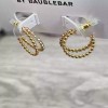 BAUBLEBAR Earrings Womens Gold Crystal Beaded Double Hoop Fashion Jewelry