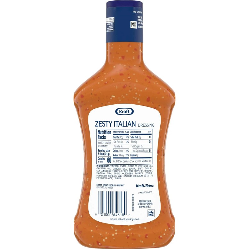 Kraft Zesty Italian Salad Dressing 24 oz Family Size -