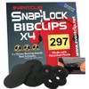 EventClip Black Snap-Lock BibClips made with Recycled plastic. Fed up