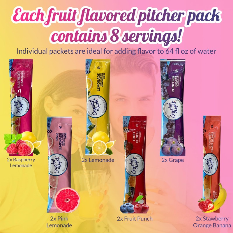 Crystal Light Pitcher Packets Drink Powder - 12 (2-quart) Sugar