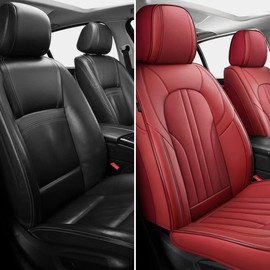 MINGBRON Car Seat Covers,Car Seat Protector Waterproof,Seat Covers Front Set, Car Seat Protectors,Automotive Seat Covers Fit for Most Cars Wine Red