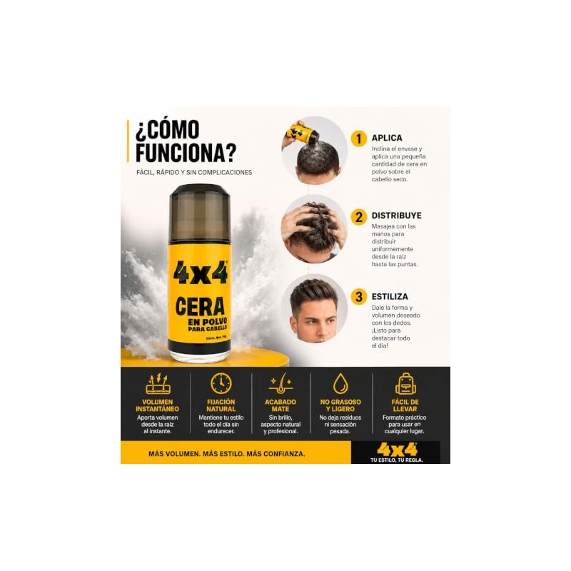 Cera En Polvo Para Cabello 4x4 20g