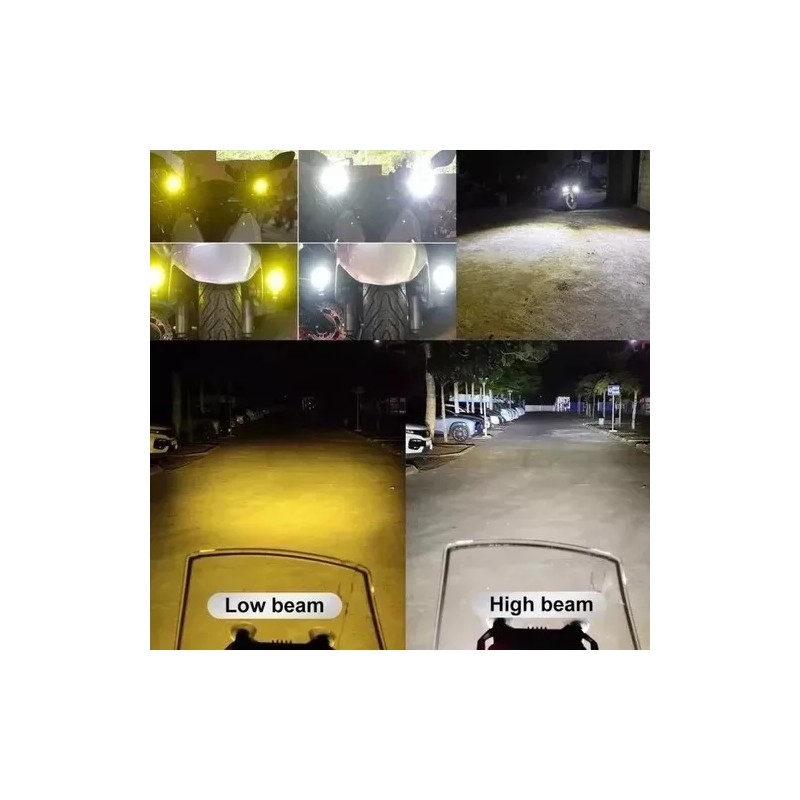 4pcs Faros Auxiliares Luces Led Para Motos Auto Doble Color