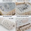 Multifunctional Wicker Picnic Basket Set for 2 with Blanket and