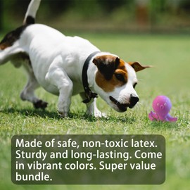 Jalousie 4 Inch Latex Dog Squeaky Toys, Soft Rubber Chew Toy, Animal Ball for Puppy Small Medium Pets (5 Pack)