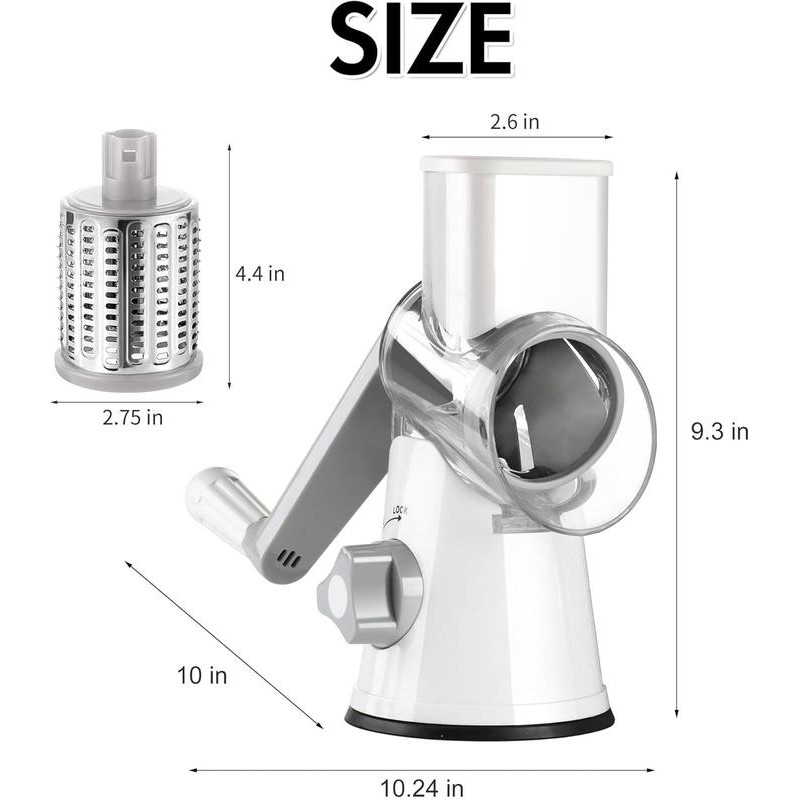 Ourokhome Rotary Cheese Grater with 5 Interchangeable Blades Kitchen Utensils