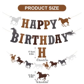 Gukasxi Horse Birthday Garland Banner, Felt Horse Birthday Party Decorations, Happy Birthday Banner, Horse Racing Decorations for Birthday Wedding Party, Children's Party Supplies