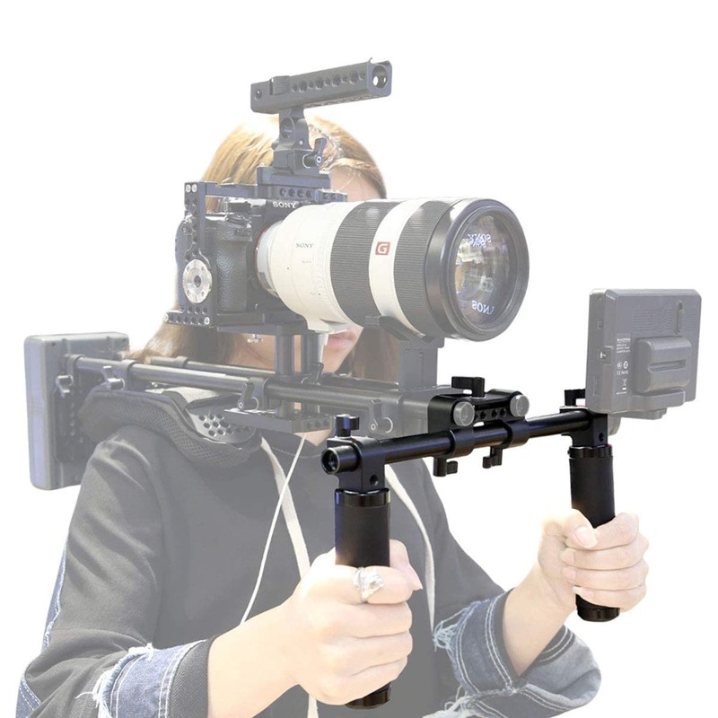 NICEYRIG Camera Handle Kit with 15mm Rod Clamp 30cm long
