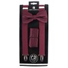 Bowties.jp scb00037 Bowtie & Pocket Square & Suspenders Set, Burgundy,