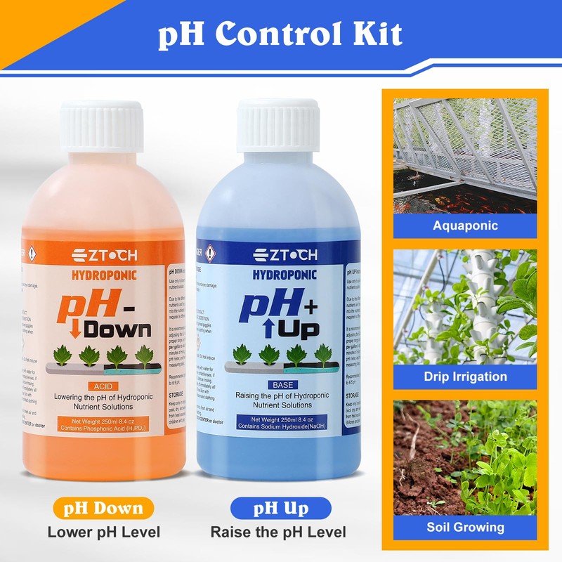 EZTOCH pH UP and Down for Hydroponic Plants, Adjust the