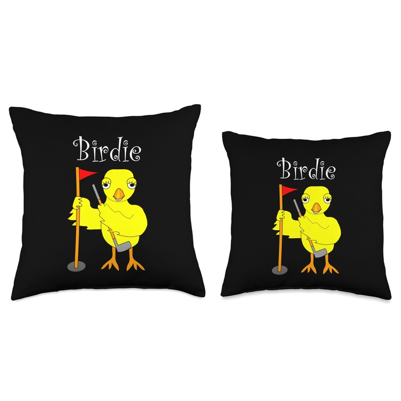 Birdie Funny Golfing Throw Pillow