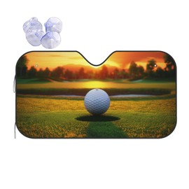 HSYOYO Windshield Sun Shade for Car Trucks SUV Golf Course Ball Retractable Front Window Sun Visor Foldable Sunshade Protector for Car Windshield Keep Your Vehicle Cool 51 X 27.5Inch