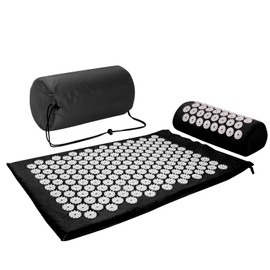 Acupressure Mat Acupressure Set Acupressure Mat with Cushion Nail Mat Flower Field Mat Needle Mat Needle Board Yantra Mat Prana Mat Acupuncture Mat Black White