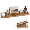Realgulf Bamboo Bathtub Tray Caddy - Splash-Proof Adjustable (28.5-40") with