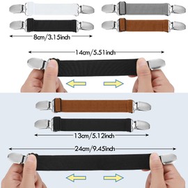 10 Pcs Pant Waist Tightener Waist Cinch Clip Belt Adjustable Elastic Pant Clip Women Men, 2 Size (Multicolored)