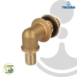 Tecuro brass tank fitting rain barrel connection 1 inch connector x hose connection 1 inch