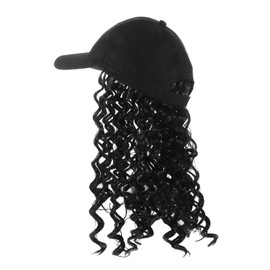 FOMIYES Curly Hair Baseball Cap Wig for Women Natural Afro Curls Hat with Synthetic Hair for Sun Protection Comfort Versatile Daily Wear and Outdoor Activities