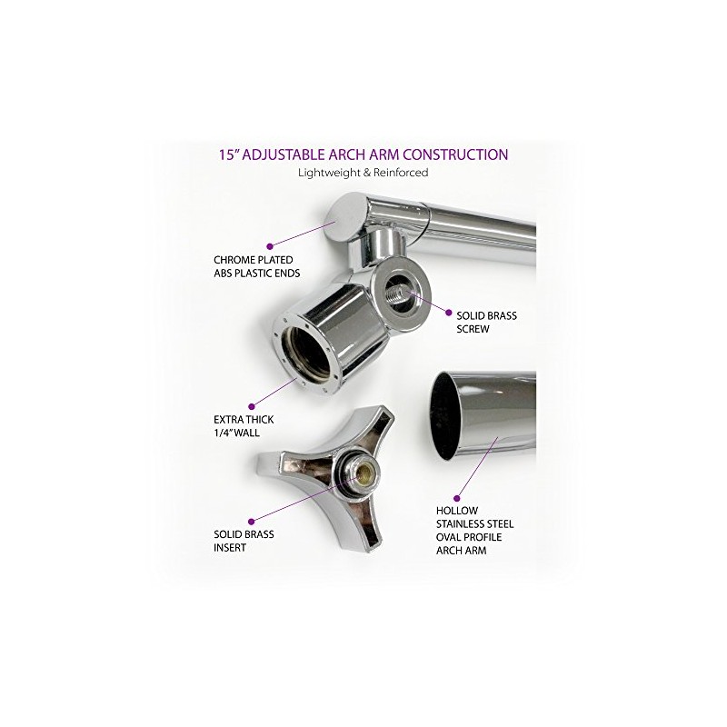 Razor 15-inch Arch Design Adjustable Shower Extension Arm With Stainless