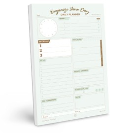 Oriday Daily Planner Tear-Off Pad, 52 Undated 6x9 To Do List Notepad, Productivity Tracker for Organizing Schedule, Agenda, Notes, Meal Plan, Health & Fitness, Simple Hourly Work, Task Checklist