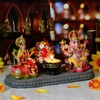 Lakshmi Ganesha Statue with Diya - 4.1" H Polystone Hindu
