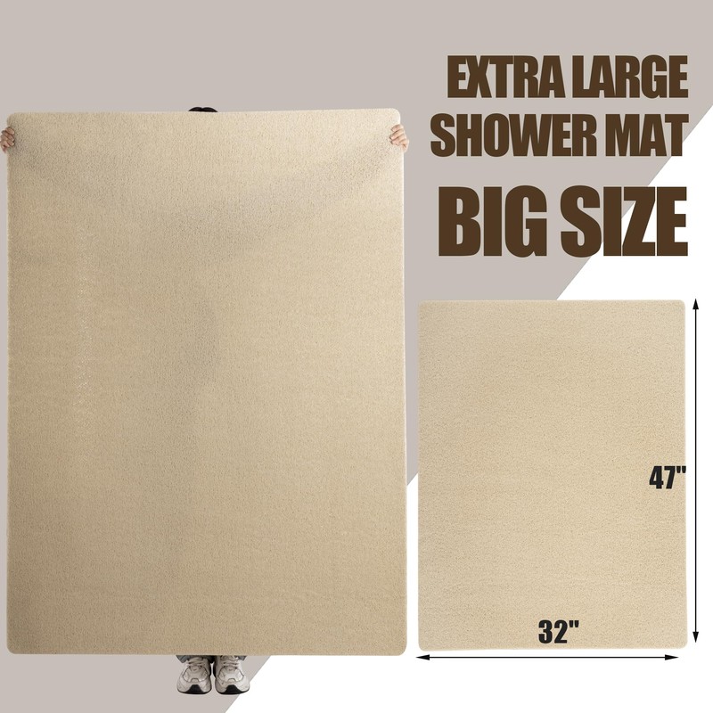 HOMBYS 47 x 32 Extra Large Shower Mat for Shower