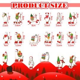 36 Pcs Llama Ornaments Alpaca Pendants Christmas Hanging Decorations Llama Wooden Ornaments Cactus Wooden Ornaments for Christmas Tree Decorations Holiday Xmas Party Decoration (Llama Style)