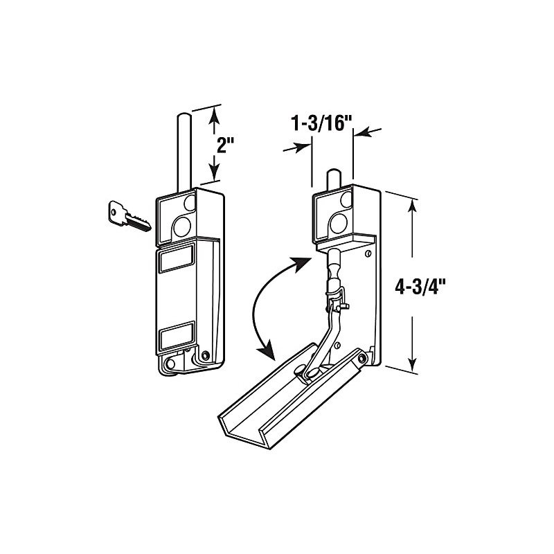 Prime-Line U 9997 Aluminum, Sliding Patio Door Keyed with Bolt