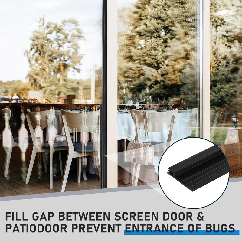 Pushglossy 28 ft Vinyl Sliding Screen Door Bug Seal Strip