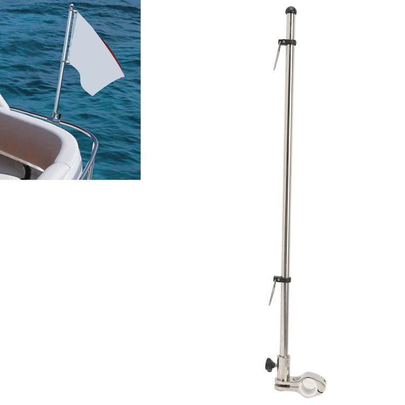Marine Grade Rail Mount Flag Pole 560mm Stainless Steel Flag