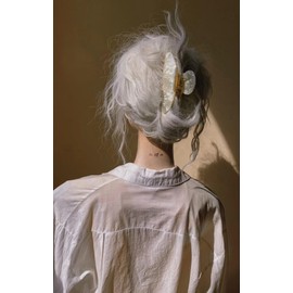 Hair Claw Clips for Women, Sweet White Shimmering Hair Claw for Ladies Girls High-Texture Acetate Fashion Hair Accessories for Thick, Thin Hair and Curly Hair (White)